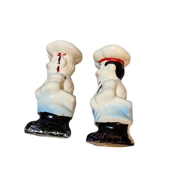 Salt and Pepper Italian Chef's Ceramic Shaker Set Vintage - Picture 4 of 13